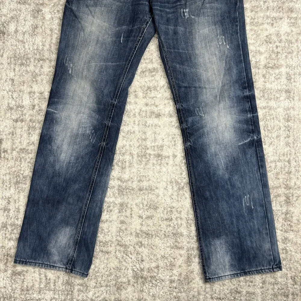 DINAMIT Jeans‎ 34x34 Straight Distressed Acid Denim Blue Italy Casual Pockets